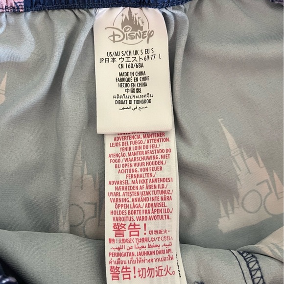 Disney Womens Pajama Pants Small Blue Satin 50th Anniversary Cinderella Castle - Picture 6 of 6